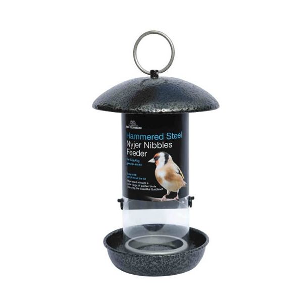 Tom Chambers Hammered Steel Nyjer Seed Feeder - Image courtesy of Tom Chambers