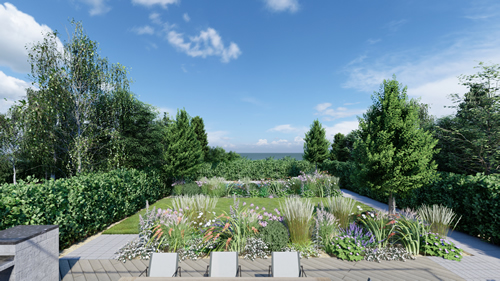 The Coastal Garden - View from house