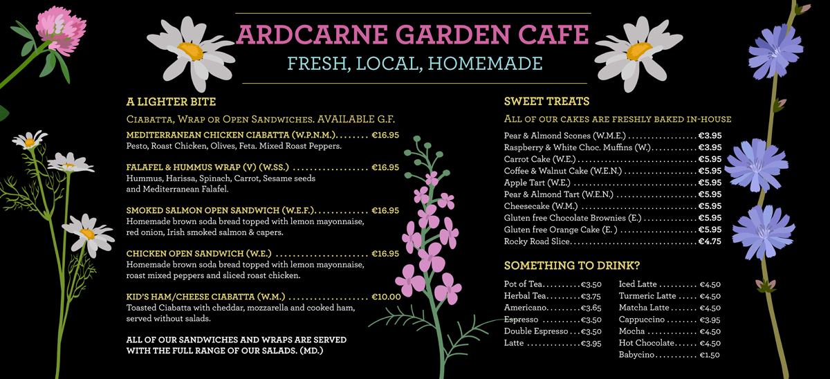 Ardcarne Garden Café Menu Part 2