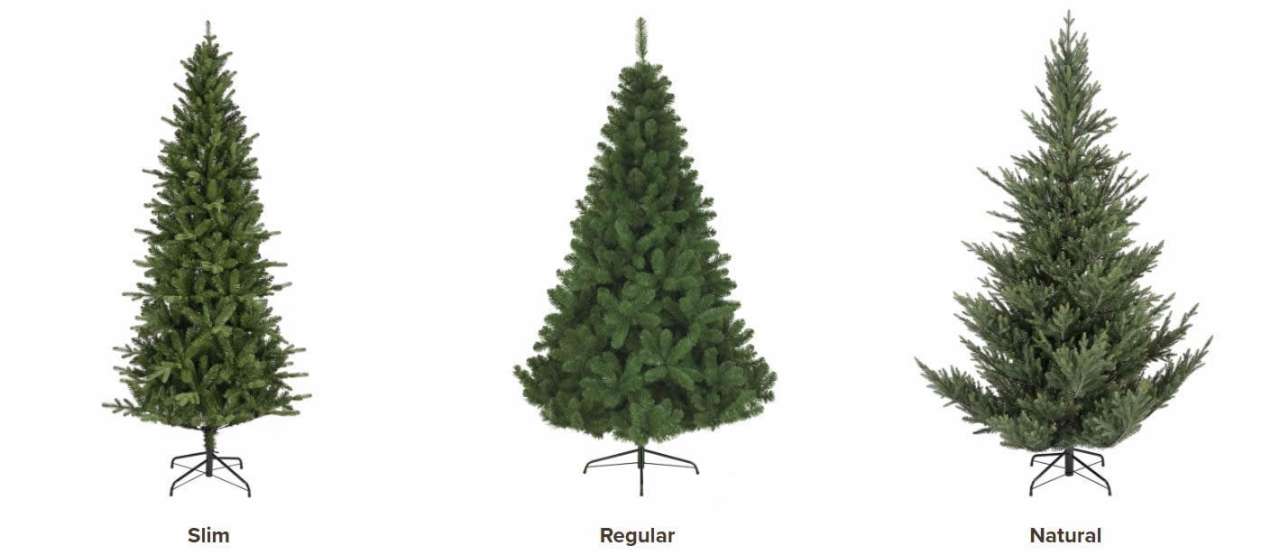 Slim, Regular & Natural Christmas Trees - Image courtesy of Everlands