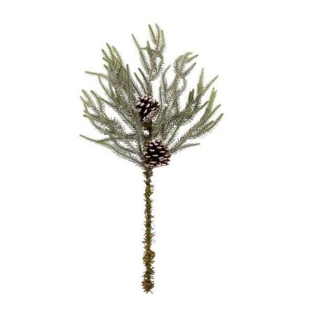 Snowy Norfolk Pine Spray with Pinecones -Image courtesy of Sage Décor