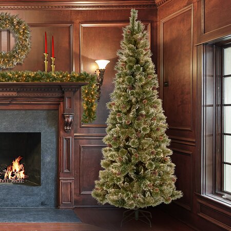 7.5ft Glittery Bristle Pine Tree - Image courtesy of NTC