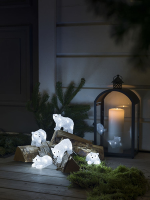 Acrylic Polar Bear 5 Piece Set - Image courtesy of Konstsmide