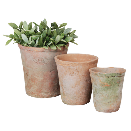 Aged Terracotta set 3 round pots -Image courtesy of Esschert Design