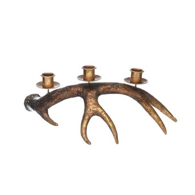 Antique gold antler candle holder (Small)