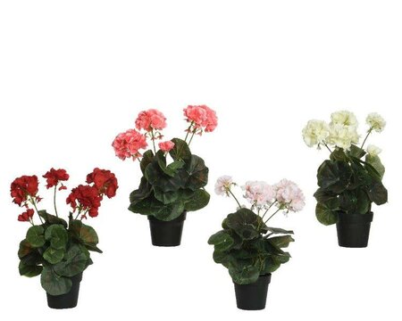 Artificial geranium in pot - image 1