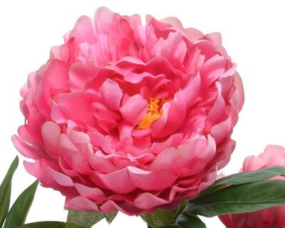 Artificial pink Peony rose in pot - image 3