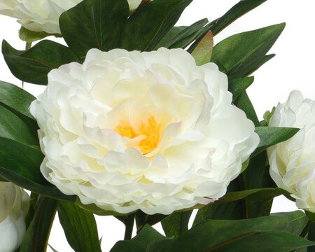 Artificial white Peony rose in pot - image 2