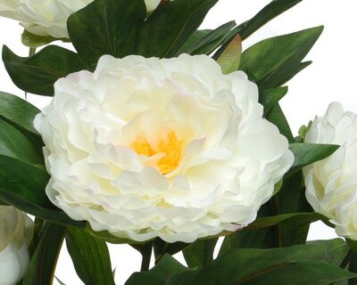 Artificial white Peony rose in pot - image 2