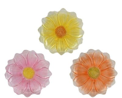 Assorted Glass Daisy Breakfast Plates - image 1