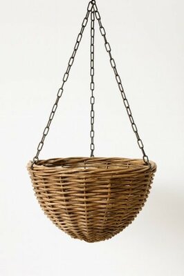 Basket Black Rattan 14"