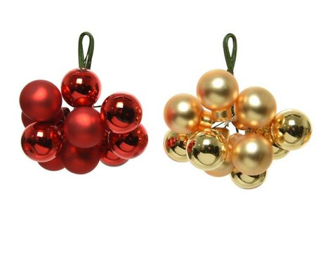 Baubles glass red and gold (red; gold)