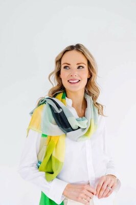 Rita Oates Scarf – Beyond Grey to Green -Image courtesy of Rita Oates