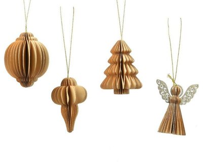 Brown paper decorations with gold brush edge - image 2