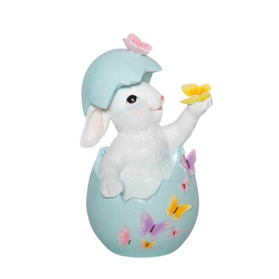 Ceramic Rabbit In Egg Playing Butterflies -Image courtesy of Elmes