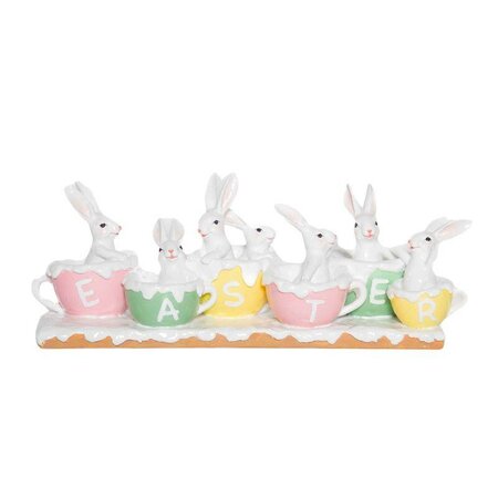 Ceramic Rabbits in Easter Teacups -Image courtesy of Elmes