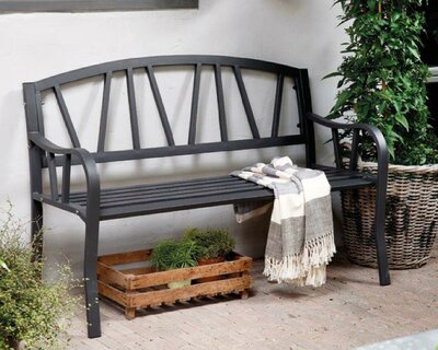 Charcoal grey  iron bench - image 2