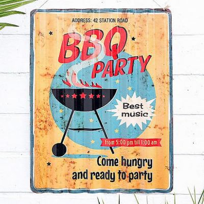 Corrugated BBQ Party Sign