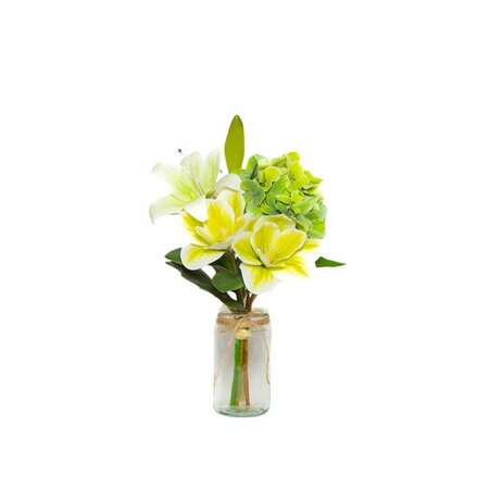 Cream Hyacinth, Hydrangea, Lily Bouquet -Image courtesy of Elmes