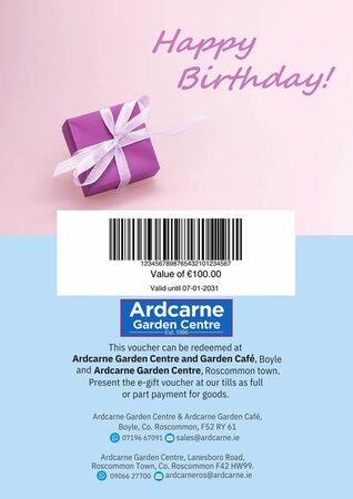 Digital Gift Voucher 'Happy Birthday - Pink' - Sample