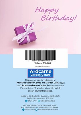 Digital Gift Voucher 'Happy Birthday - Pink' - Sample