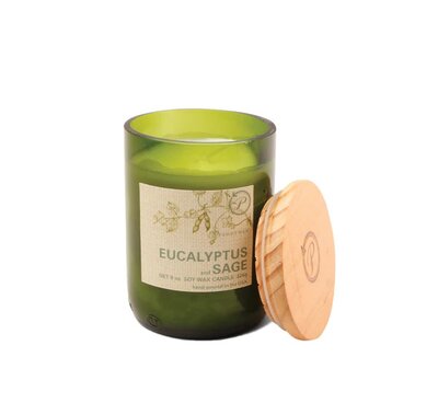Eco Green Recycled Glass Candle (226g)  Eucalyptus & Sage