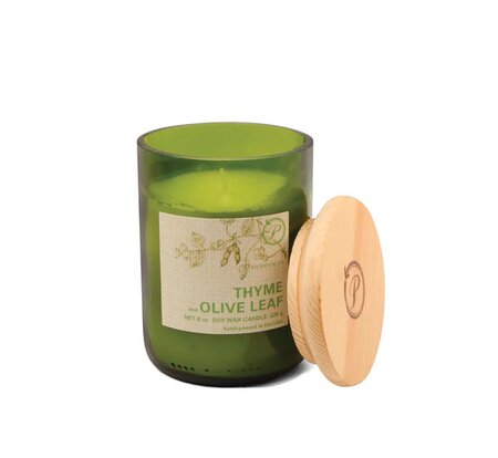 Eco Green Recycled Glass Candle (226g)  Thyme & Olive Leaf