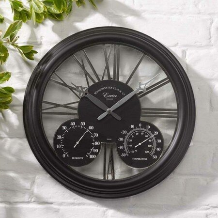15 “Exeter Wall Clock & Thermometer - image 1