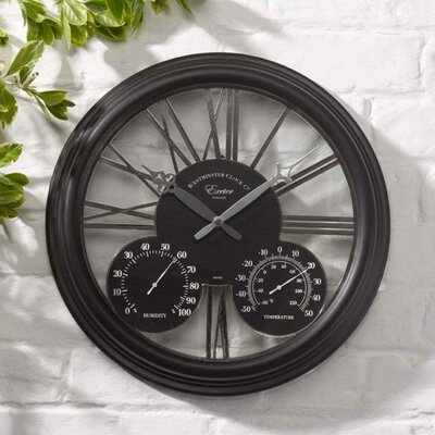 15 “Exeter Wall Clock & Thermometer - image 1
