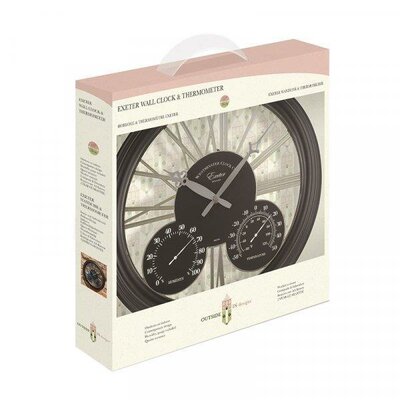 15 “Exeter Wall Clock & Thermometer - image 2