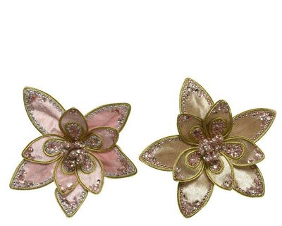 Fabric flower on clip (assorted)