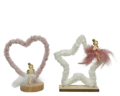 Figures mdf feather with poly girl (assorted)