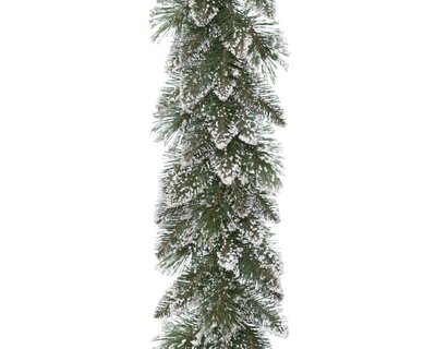 Finley garland frosted indoor (green; white)
