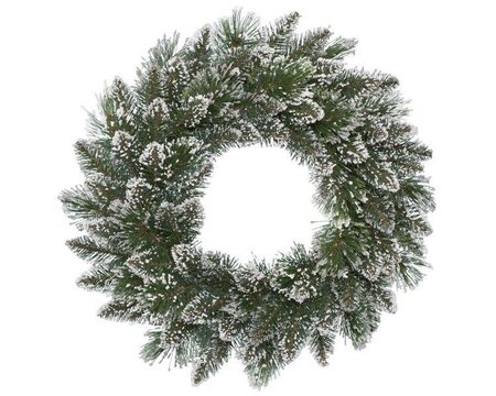 Finley wreath frosted indoor (green; white)