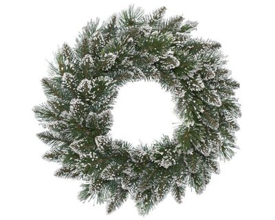 Finley wreath frosted indoor (green; white)