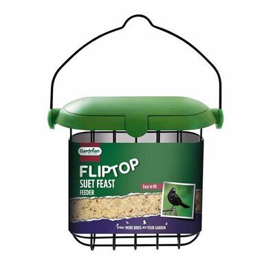 Flip top suet feast feeder