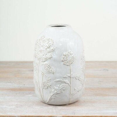 Flower Design White Vase -Image courtesy of Portland Living