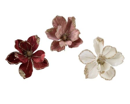 Flower on clip polyester velvet (assorted)