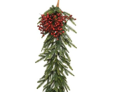 Garland frosted red berries (green;)