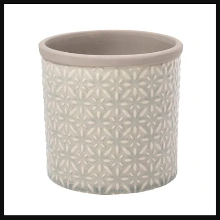 Glazed Pot Tuscany Large Grey