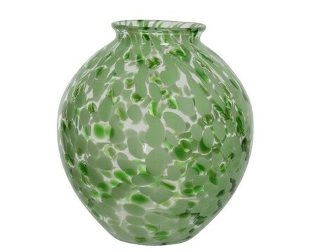 Green mottled glass vase