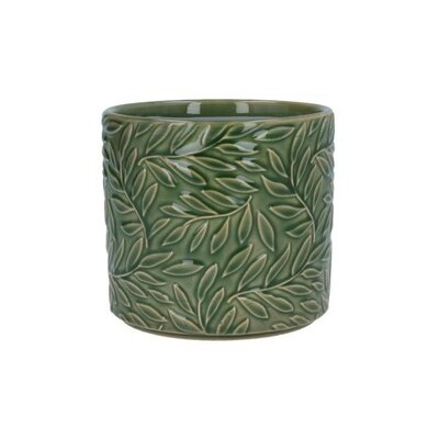 Green Willow Stoneware Pot (14cm dia.)