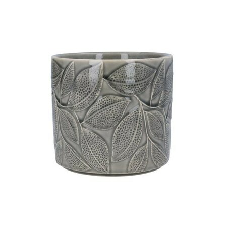 Grey Leaves Stoneware Pot -Image courtesy of Gisela Graham