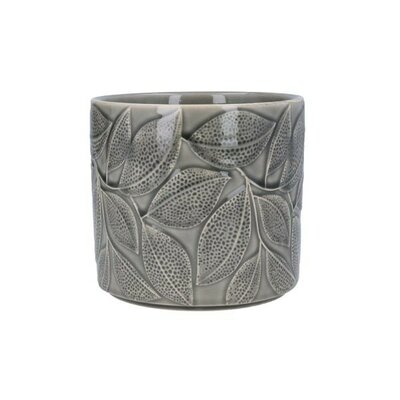 Grey Leaves Stoneware Pot -Image courtesy of Gisela Graham