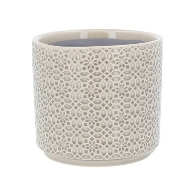 Grey Tile Design Stoneware Pot (17cm dia.)