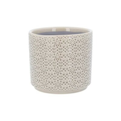 Grey Tile Design Stoneware Pot (14cm dia.)