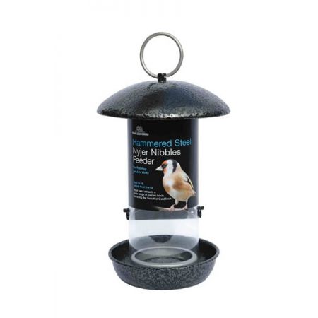 Hammered Steel Nyjer Seed Feeder - Image courtesy of Tom Chambers