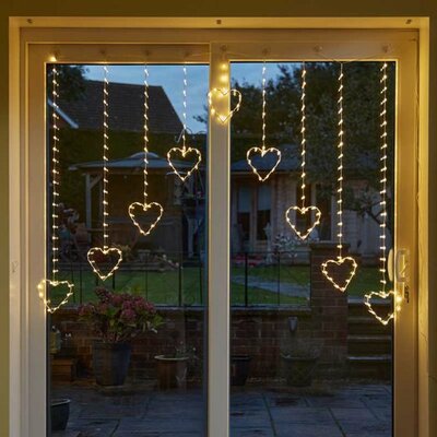 Heart Curtain Lights (Warm White)