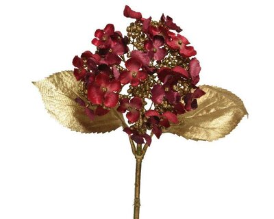 Hydrangea on stem (oxblood) - image 1