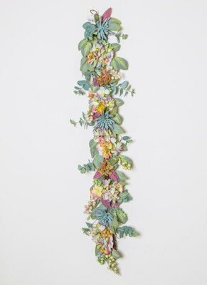 Hydrangea & Succulent Garland